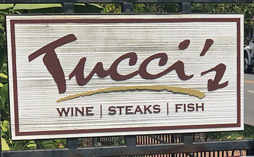 Tuccis sign outside of restaurant