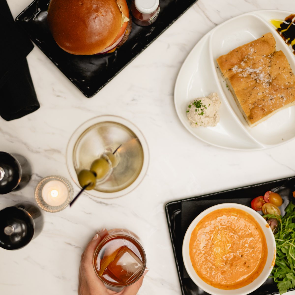 A martini and small plates at Tucci's happy hour