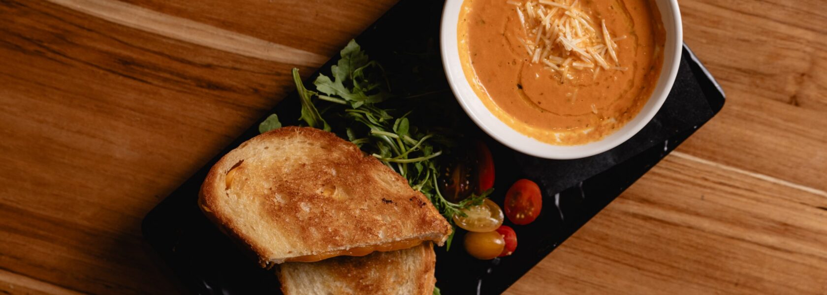 Tucci's lunch combo: half sandwich and tomato soup