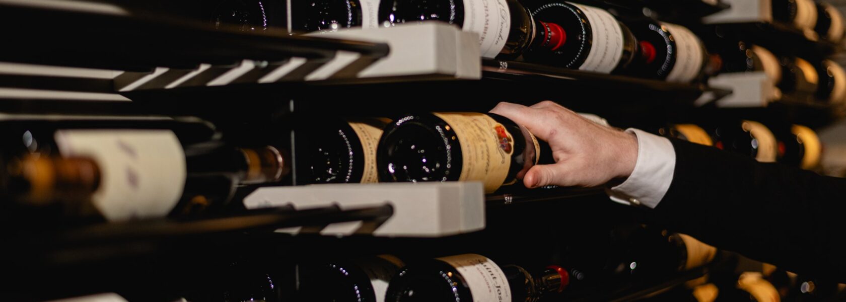 Bottles in the wine cellar at Tucci's